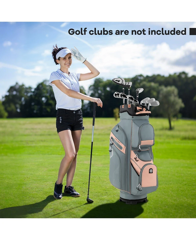 Mecale Molded Lock Top Golf Cart Bag with 14-Way Full Length Dividers and 11 Pockets