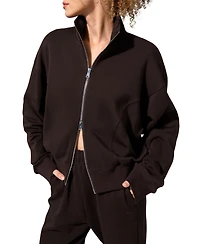 Lilysilk Silkerry Oversized Heirloom '89 Zip Stand Collar Jacket