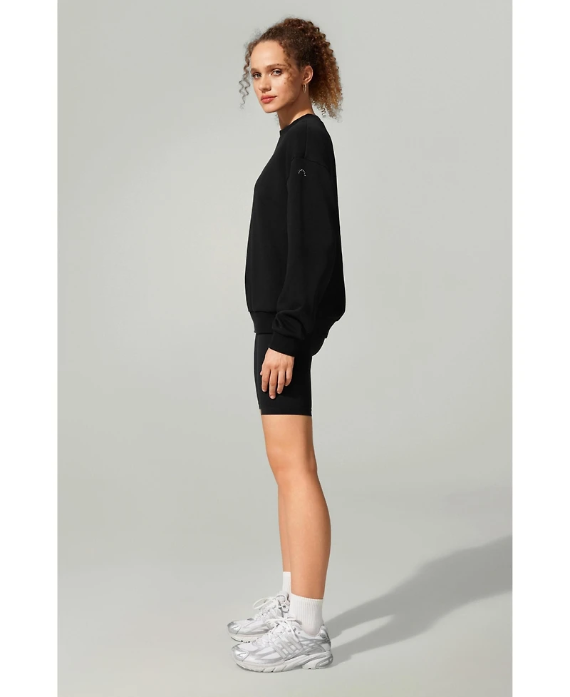 Lilysilk Women's Silkerry Oversized Porchlight Balance Crew Pullover Sweatshirt