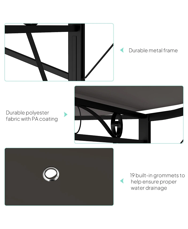Outsunny 10' x 8' Patio Awning & Gazebo, Extendable Steel Sun Shade,