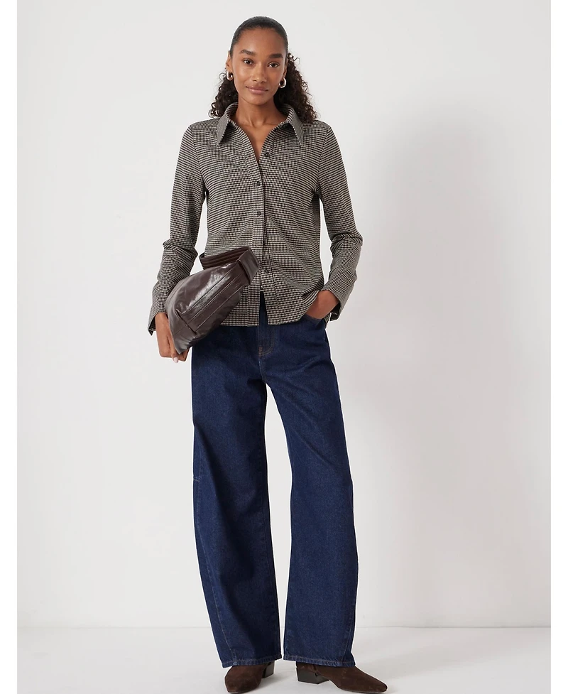 Hush Women's Fitted Check Jersey Shirt