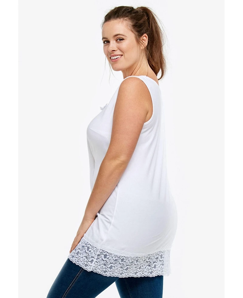 ellos Plus Lace Hem Tunic Tank