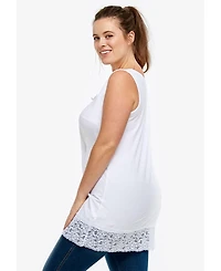 ellos Plus Lace Hem Tunic Tank