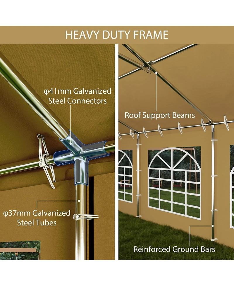 Outsunny 20' x 40' Large Party Tent with Removable Window Sidewalls