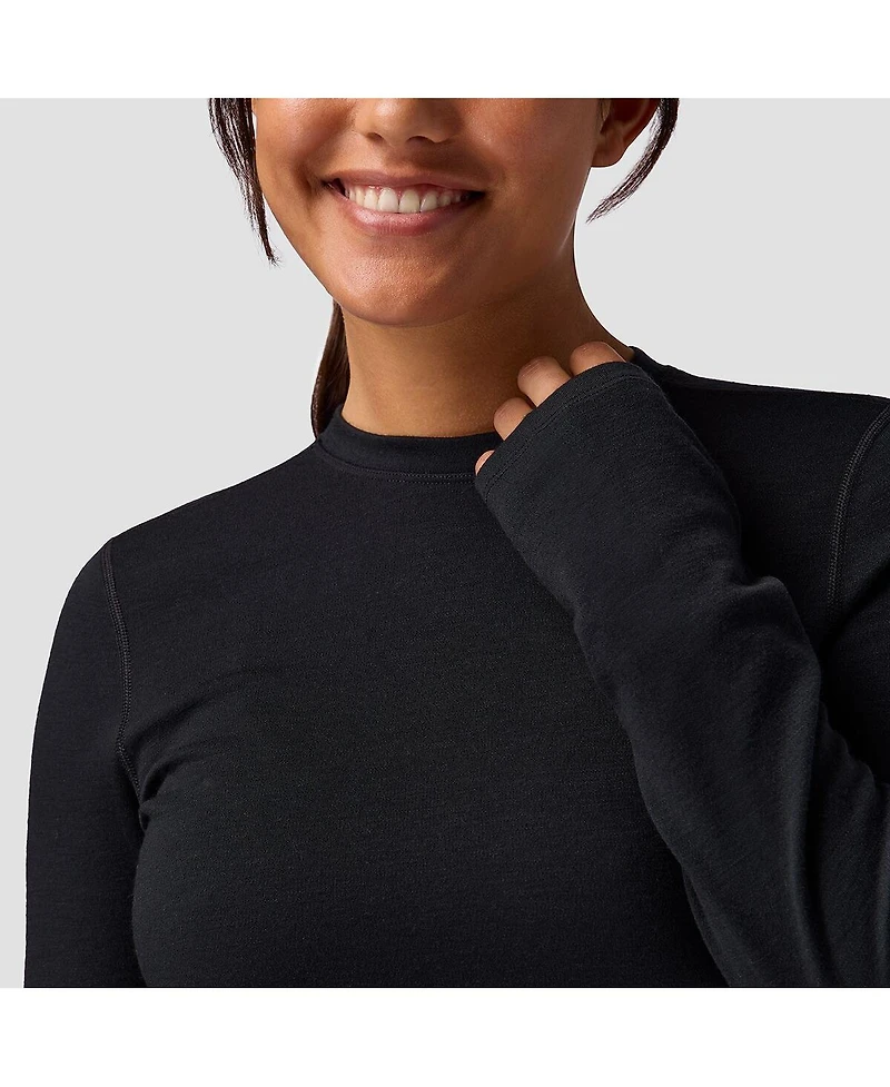 Backcountry Women's Cedars Rws Merino Mid-Wt Baselayer Crew Top Midweight Long Underwear Tops