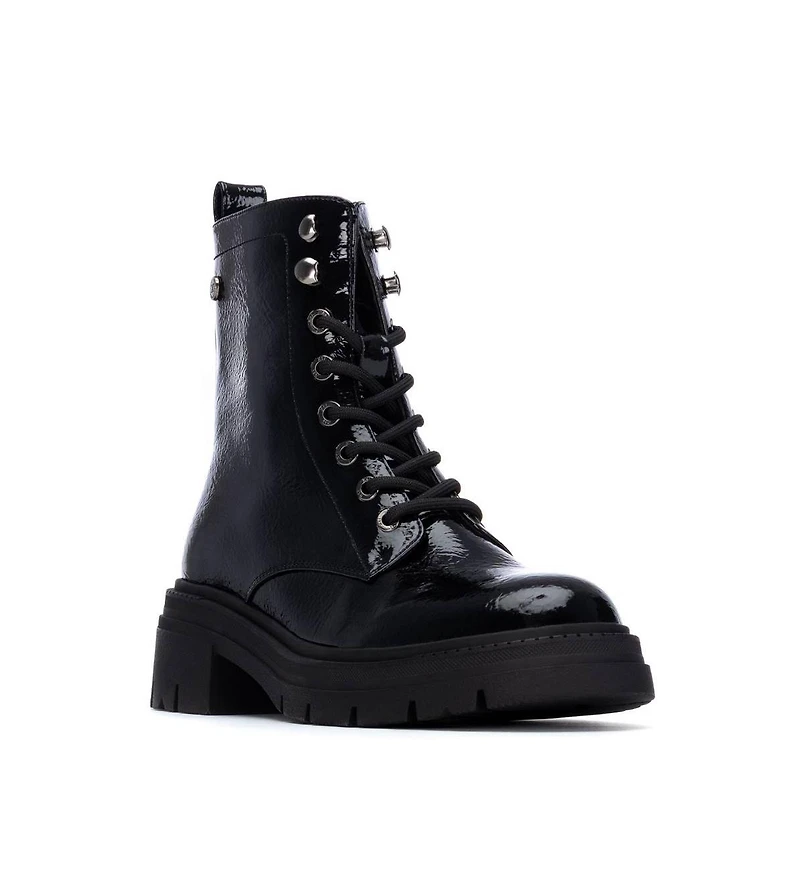 Women's Patent Leather Combat Booties By Xti