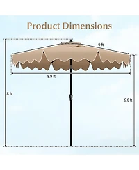 Patio Umbrella with Crank Handle and Push Button Tilt