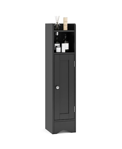 Slickblue Slim Floor Bathroom Cabinet with 1 Door and Shelves