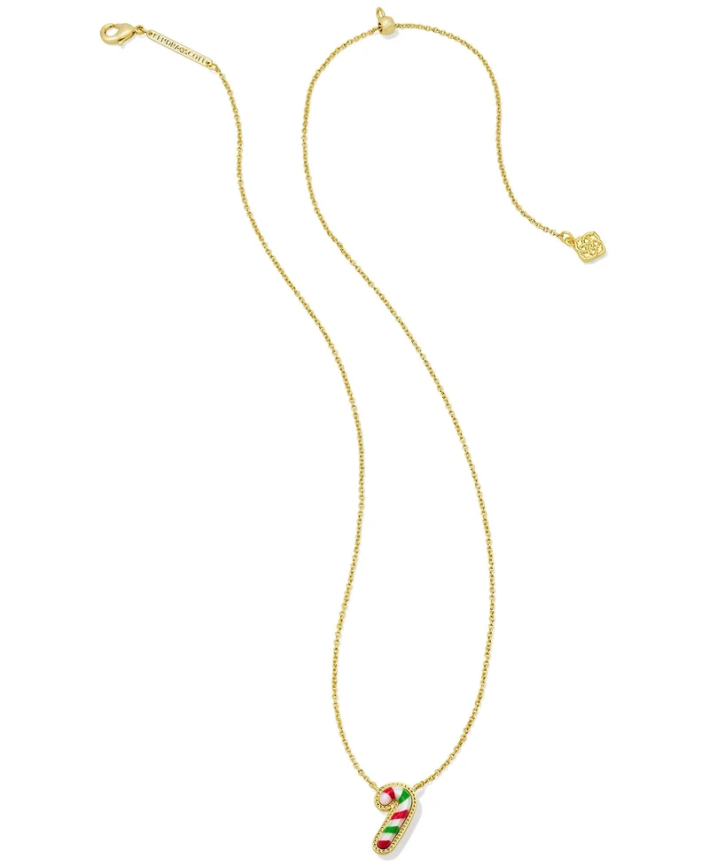 Kendra Scott Gold-Tone Mother of Pearl & Enamel Candy Cane 19" Pendant Necklace