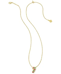 Kendra Scott Gold-Tone Mother of Pearl & Enamel Candy Cane 19" Pendant Necklace
