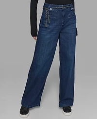 Karl Lagerfeld Paris Women's Denim Wide-Leg Jeans