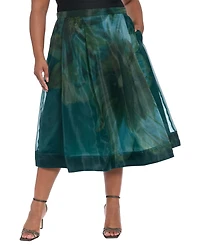 Muse Plus Pleated Organza Midi Skirt
