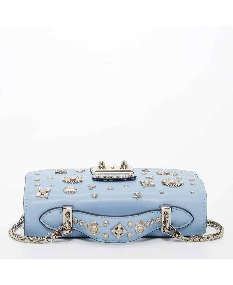 Susu Small Leather Crossbody Bag Studded Purse Top Handle Structured Handbag