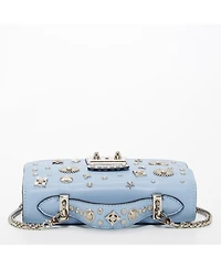 Susu Small Leather Crossbody Bag Studded Purse Top Handle Structured Handbag