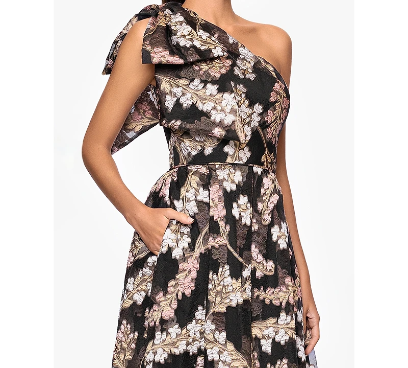 Betsy & Adam Women's One-Shoulder Dress
