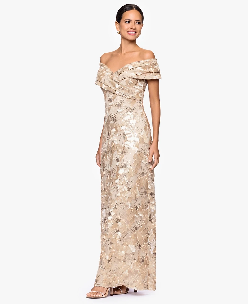 Betsy & Adam Women's Off-The-Shoulder Dress