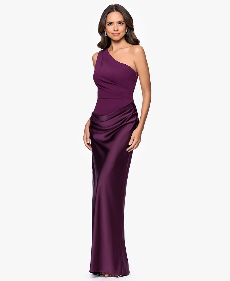 Betsy & Adam Women's One Shoulder Dress