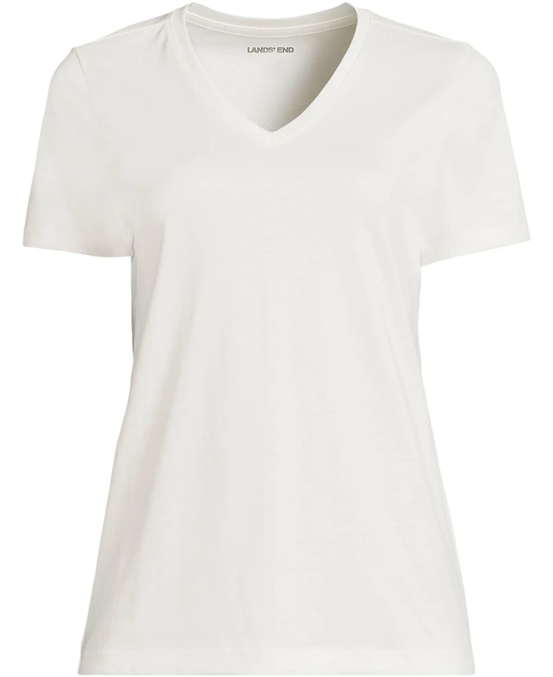 Lands' End Women's Tall Relaxed Supima Cotton V-Neck T-Shirt