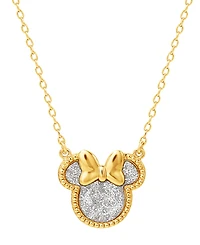 Disney 2-Pc. Minnie Glitter Necklace and Earrings Set in 18K Yellow Gold Over Sterling Silver