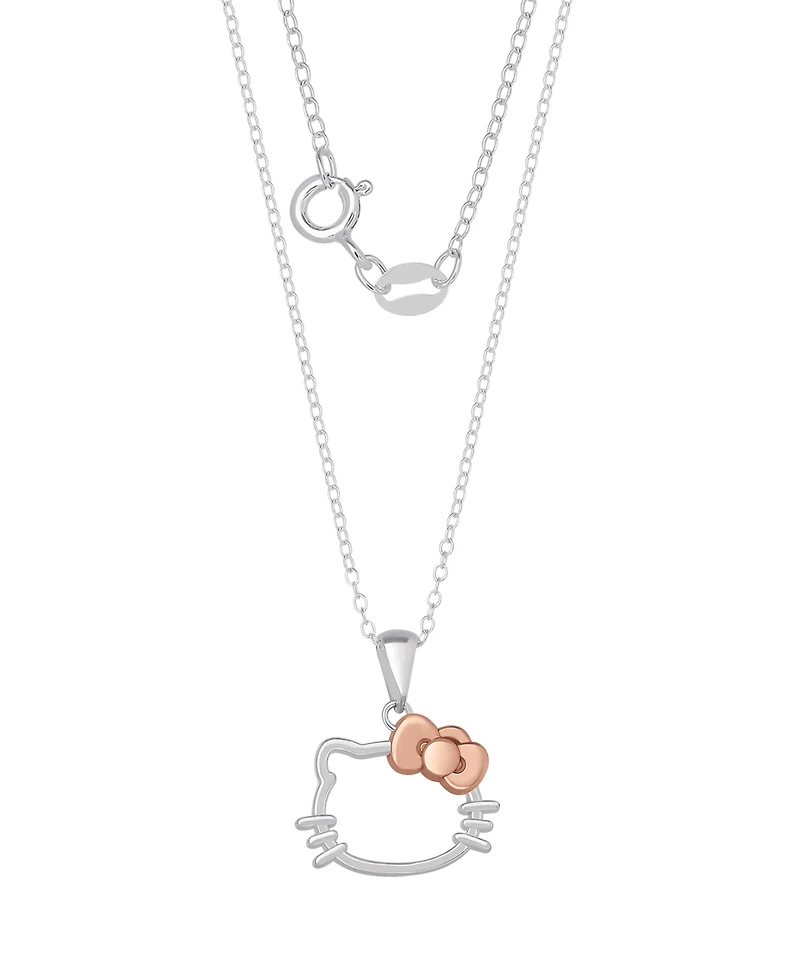 Macy's 2-Pc. Two-Tone Hello Kitty Necklace and Earrings Set in Sterling Silver