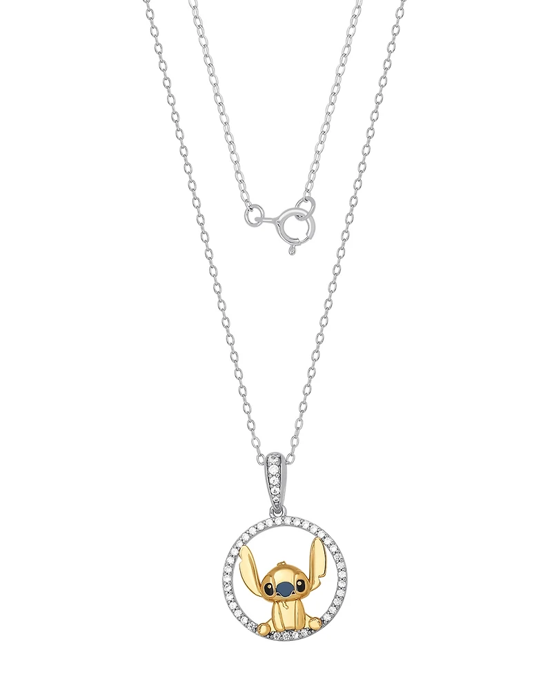 Disney 2-Pc. Cubic Zirconia Stitch Necklace and Earrings Set in 18K Yellow Gold Over Sterling Silver