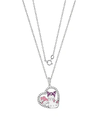 Macy's Cubic Zirconia Hello Kitty Friends Pendant Necklace in Sterling Silver