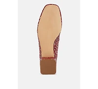 Ningen Leopard Print Block Heel Ballerinas