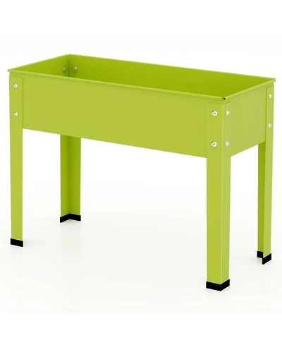 Metal Raised Garden Bed with Legs and Drainage Hole-24 x 11 x 18 inches