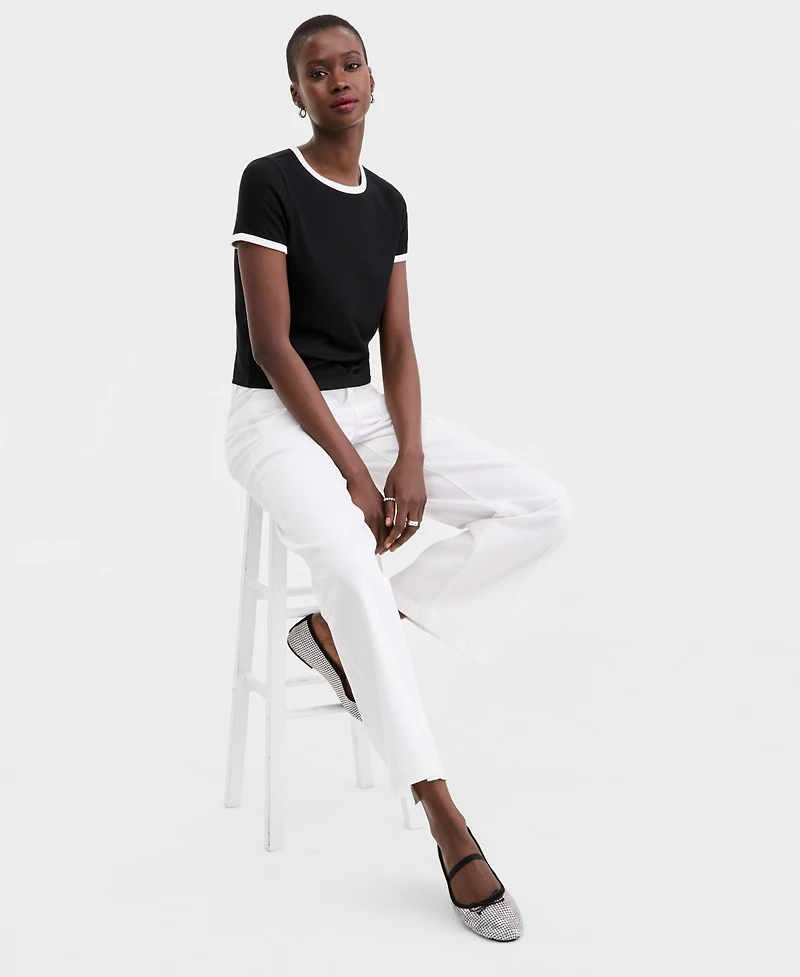 On 34th Women's Knit Short-Sleeve Trim Top, Macy's Exclusive