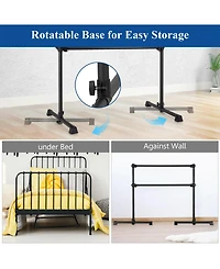 Sugift 4 Feet Double Ballet Barre Bar With Adjustable Height-Black.