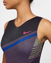 Nike Girls 7-16 Gymnastics Diagonal Stripe Printed Performance Leotard