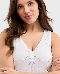 On 34th Women's Cutwork V-Neck Tank Top, Macy's Exclusive