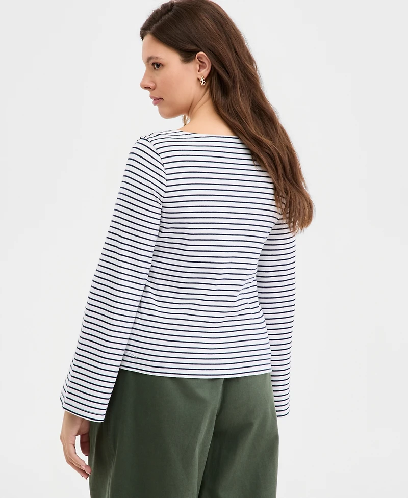 On 34th Women's Knit Long-Sleeve Boat-Neck Top, Macy's Exclusive