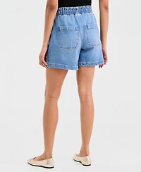 On 34th Women's High-Rise Paperbag-Waist Jean Shorts, Macy's Exclusive