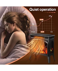 Cowsar Electric Fireplace ,24" Portable Infrared Fireplace Stove with Multiple 3D Flame, Adjustable Temp & Brightness,Timer 5100BTU