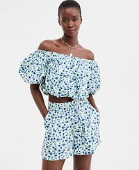 On 34th Women's Woven Ditsy Print Off-The-Shoulder Top, Macy's Exclusive