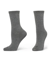 Hue Women's 2-Pack Rhinestone Border Crew Socks
