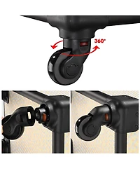 Byootique Rolling Makeup Train Case on Wheels 4in1 Cosmetology Art Deco Pastel