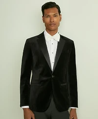 Reiss Men's Velvet Single-Breasted Tailored Fit Blazer