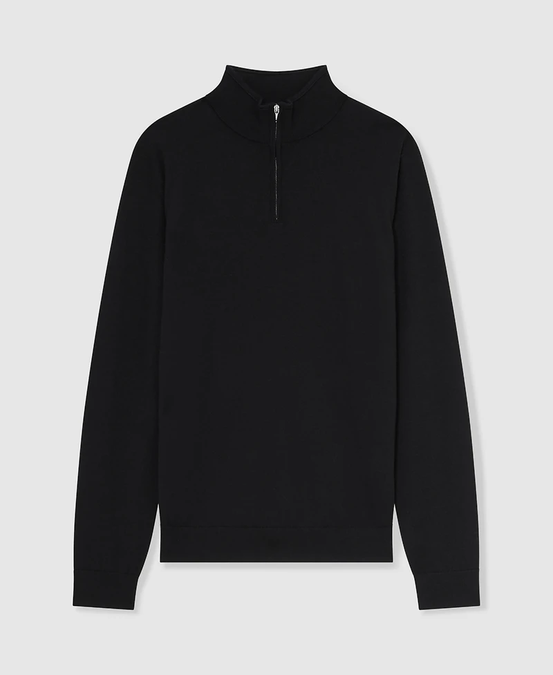 Reiss Men's Merino Wool Half-Zip Funnel Neck Sweater