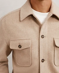 Reiss Men's Wool-Blend Twin-Pocket Overshirt