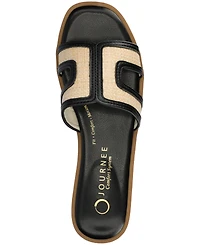 Journee Collection Womens Primah "H" Band Medium and Wide Width Slip On Flat Sandals