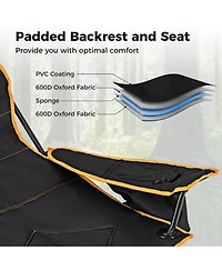 Skonyon Folding Camping Chair With Footrest Camping Lounge Chair With Carry Bag.