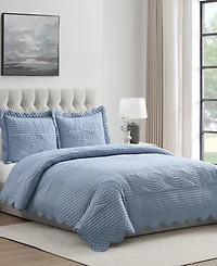 Vcny Home Scallop Microfiber 3-Pc. Quilt Set