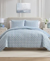Vcny Home Gingham Microfiber Quilt Sets