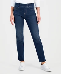 Style & Co Petite High-Rise Pull-On Straight-Leg Jeans, Macy's Exclusive
