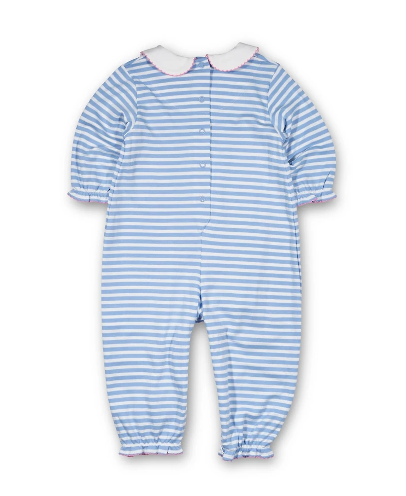 Florence Eiseman Baby Girls Stripe Knit Longall With Embroidered Flowers