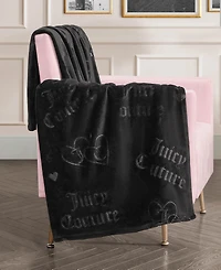 Juicy Couture Embossed Interlocking Hearts Throw, 50"x70"
