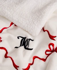Juicy Couture Plush Reversible Sherpa Throw, 50"x 60"