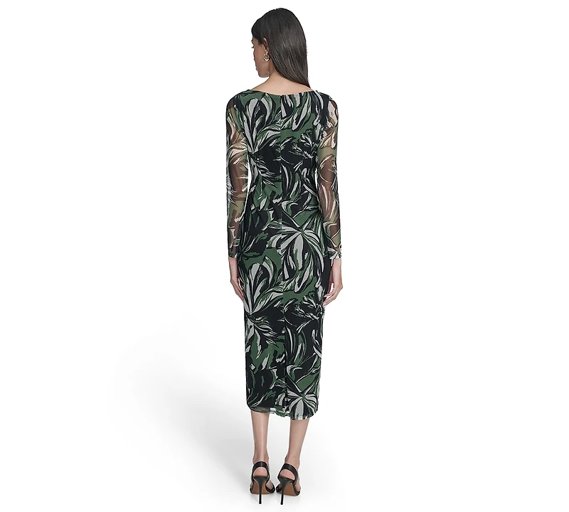 Vince Camuto Women's Printed Long-Sleeve Dress